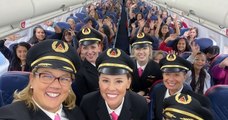 Ce vol exclusivement féminin rallie le siège de la Nasa pour inspirer les jeunes filles à embrasser une carrière d'aviatrice