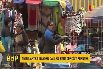 Pro-Los Olivos: ambulantes invaden calles, paraderos y puentes