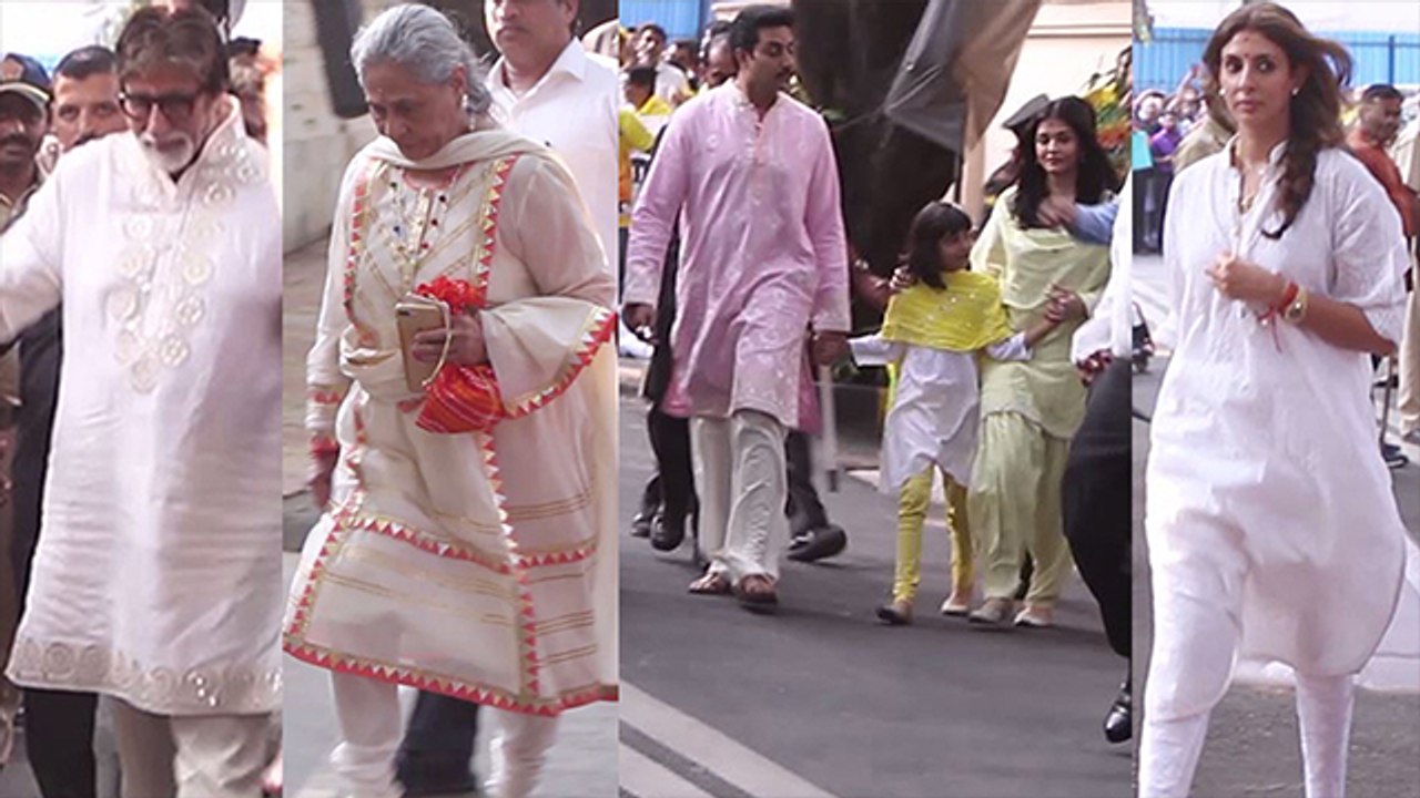 Aaradhya Bachchan, Aishwarya Rai Bachchan & fam...