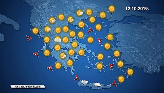 Η πρόγνωση του καιρού για το Σάββατο 12-10-2019