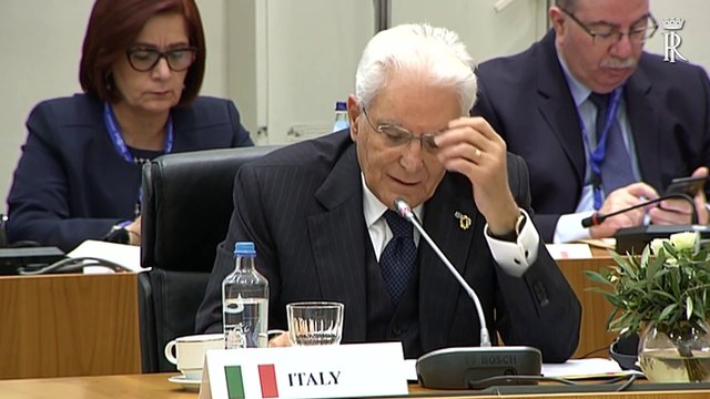 Atene - Mattarella alla 2^ sessione di lavoro del Vertice di Arraiolos (11.10.19)