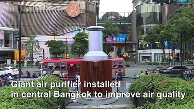 Giant air purifier installed in central Bangkok to improve air quality