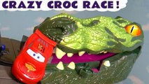 Hot Wheels Croc Monster Racing Challenge with Disney Pixar Cars 3 Lightning McQueen vs Toy Story 4 and Jurassic World Blue in this Full Episode English