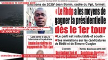 Le Titrologue du 11 Octobre 2019 : Jean Bonin, « Le RHDP a les moyens de gagner la présidentielle 2020 dès le 1er tour »