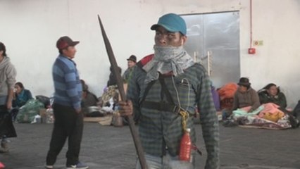 Download Video: Guerreros indígenas de la Amazonía se unen a manifestaciones en Quito