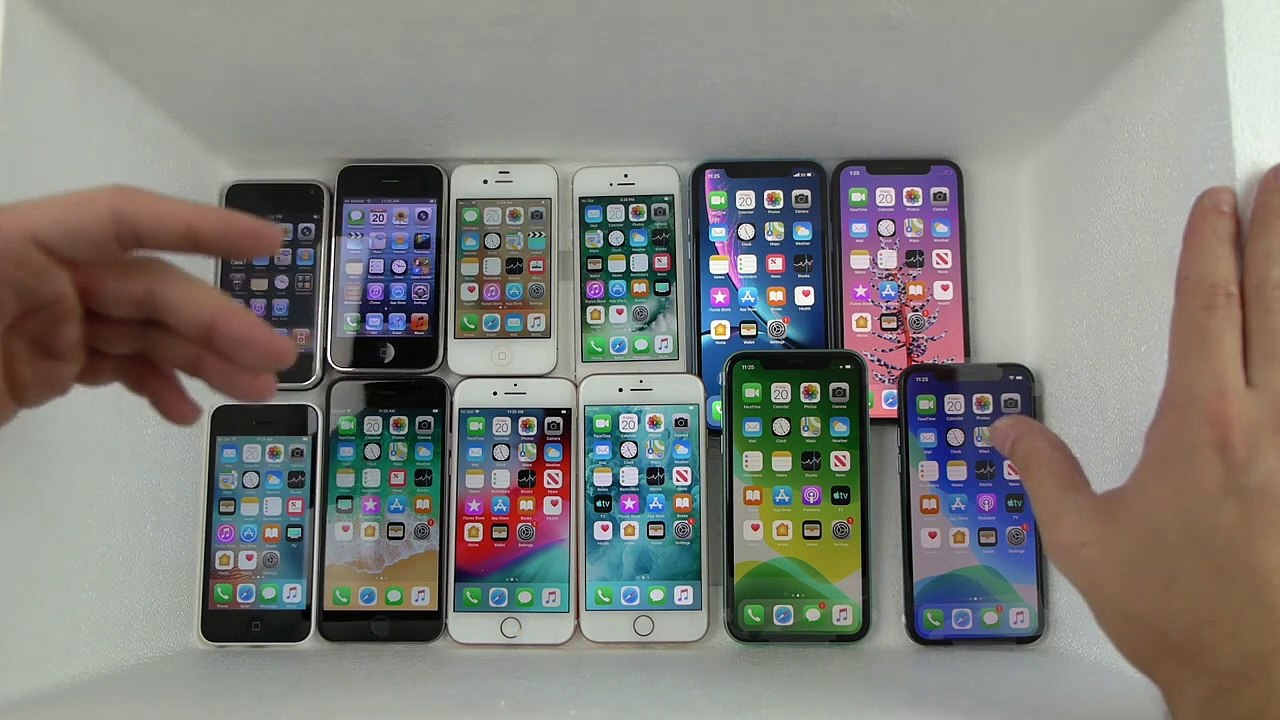 Pouring Liquid Nitrogen on Every iPhone - 11 Pro, 11, XS, XR, 8, 7, 6, 5, 5C, 4S, 3G, 2G Freeze Test