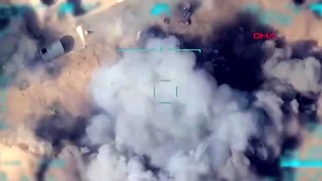 Iha'ların tespit ettiği, teröristlere ait doçka uçaksavar monteli araç, tam isabetle vuruldu