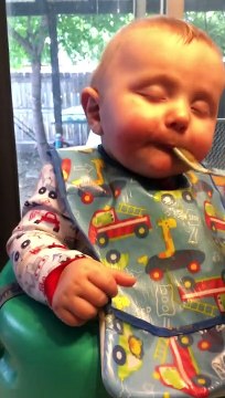 Baby Too Tired to Eat his Meal
