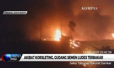 Akibat Korsleting, Gudang Semen Ludes Terbakar