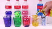 PJ Masks Transform Into Spiderman Talking Tom And Learn Colors Coca Cola Bottles Toys Pj Masks Vehicle Toys For Kids