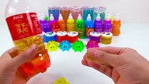 Aprender colores Learn Colors Slime Mix Combine Glitter Coca Cola Surprise Toys With Nursery Rhymes For Kids