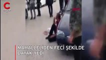 Eski eşini satırla yaralayan saldırgana mahalleliden dayak