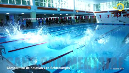 Sans commentaire: competition de natation les Schtroumpfs