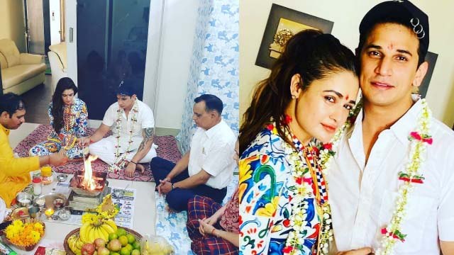 Prince Narula & Yuvika Chaudhary celebrate first wedding anniversary with havan | FilmiBeat