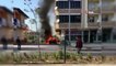 LPG'li otomobil alev alev yandı