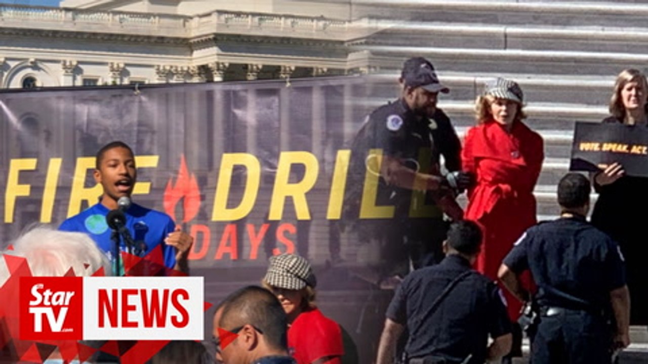 Jane Fonda arrested at US Capitol climate change protest