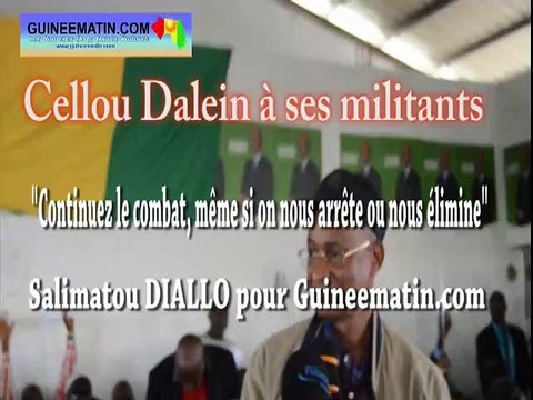 Cellou Dalein à ses militants : Continuez le combat, même si on nous arrête ou nous élimine