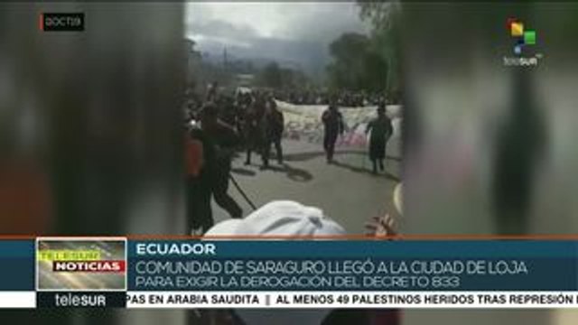 Ecuador: pueblo saraguro llega a Loja para unirse a protestas