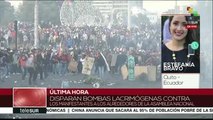 Tensión en Quito ante violenta represión policial contra manifestantes