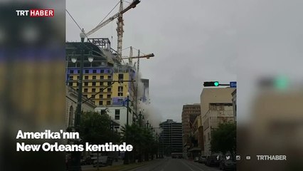 ABD'de otel inşaatının çöküşü kamerada