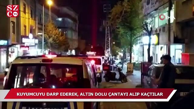 Kuyumcuyu ve oğlunu evin önünde gasp edip altınları alıp kaçtılar