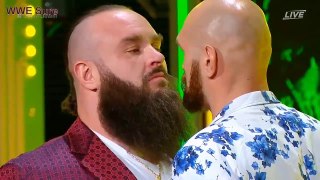 EPIC!! Braun Strownman Face to Face Tyson Fury on WWE Las Vegas Announcement Oct. 11 2019