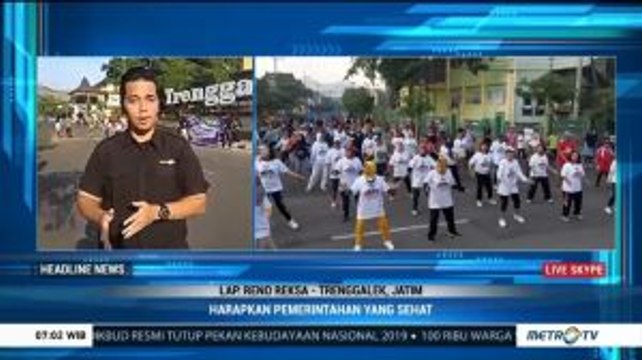 Ratusan Warga Trenggalek Senam Pagi Bersama Dukung Pemerintahan Jokowi-Ma'ruf Amin