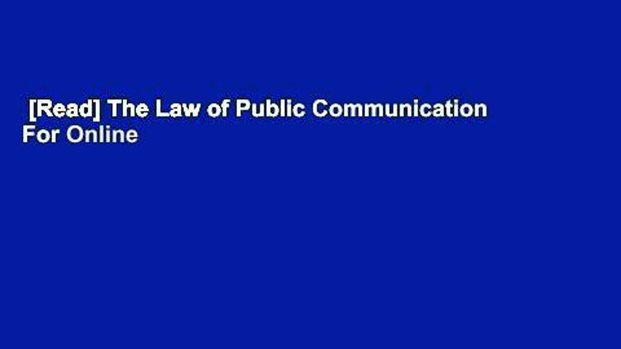 [Read] The Law of Public Communication  For Online