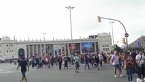 Una protesta en Barcelona-Sants se convierte en una marcha hacia la plaza Espanya