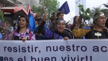 Indigenous groups in Chile stage rights march