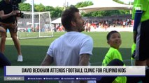 David Beckham attends football clinic for Filipino kids