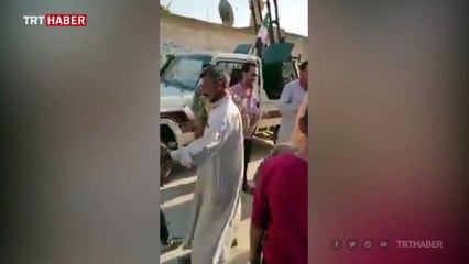 Suriye Milli Ordusu askerleri Tel Abyad'da sevinçle karşılandı