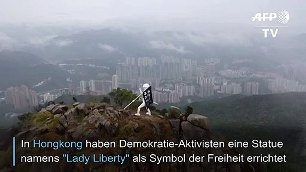 Demokratie-Aktivisten errichten "Lady-Liberty"-Statue auf Hongkonger Berg