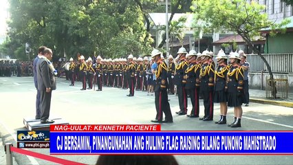 CJ, Bersamin, pinangunahan ang huling flag bilang punong mahistrado