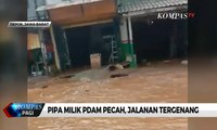 Pipa Milik PDAM Pecah, Jalanan di Depok ini Tergenang