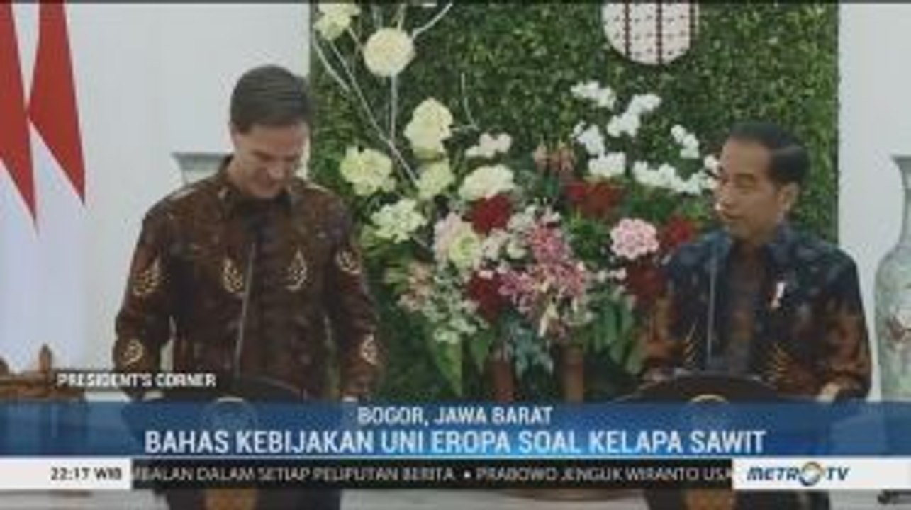 Jokowi Menjamu PM Belanda di Istana Bogor