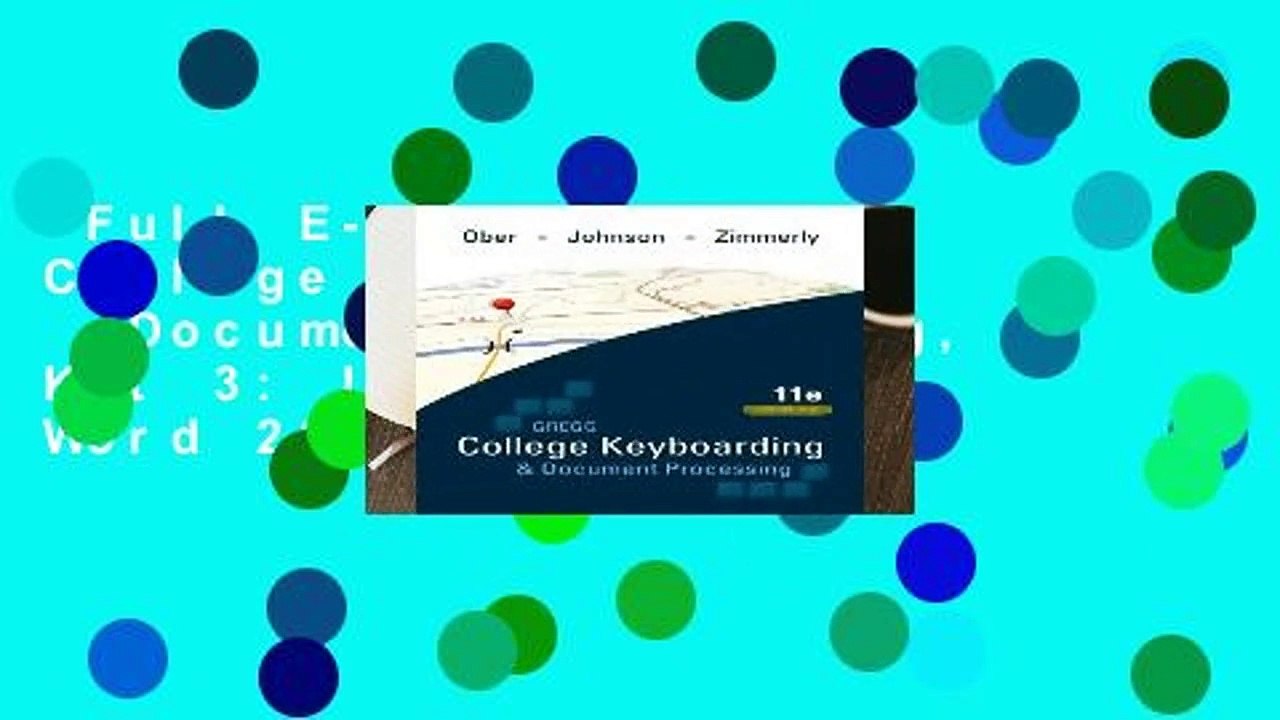 Full E-book  Gregg College Keyboarding   Document Processing, Kit 3: Lessons 1-120, Word 2007