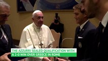 Italy meet the Pope to celebrate Euro 2020 qualification