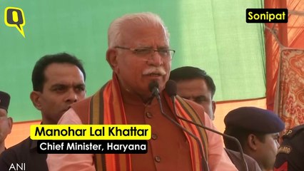 Download Video: In A Cheap Remark, Haryana CM Khattar Compares Sonia to Dead Mouse