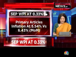WPI inflation eases to 0.33% in September