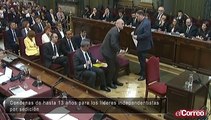 Condenas de hasta 13 años para los líderes independentistas por sedición