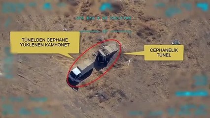 YPG’li teröristler mühimmat yüklerken işte böyle vuruldu