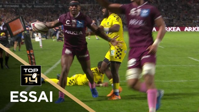 TOP 14 - Essai Seta TAMANIVALU (UBB) - Bordeaux-Bègles - Clermont - J7 - Saison 2019/2020
