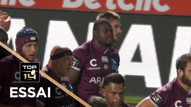 TOP 14 - Essai Thierry PAIVA (UBB) - Bordeaux-Bègles - Clermont - J7 - Saison 2019/2020
