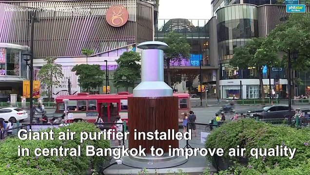 Giant air purifier installed in central Bangkok to improve air quality