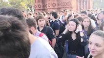 Manifestación de estudiantes en Barcelona contra la sentencia del 1-O