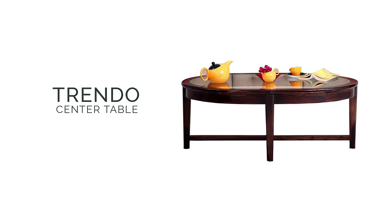 Coffee Table Design — Trendo Coffee Table With Glass Online @ Wooden Street
