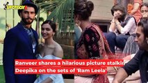 Ranveer Singh shares a hilarious picture stalking Deepika Padukone on the sets of Ram Leela
