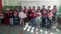 Minik öğrencilerden komando marşıyla Barış Pınarı Harekatı'na destek