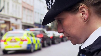 Police line the streets for the funeral of PC Andrew Harper